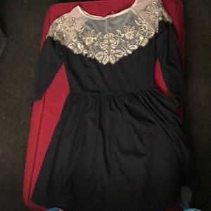 Topshop vintage inspired black dres
